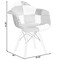 Fabulaxe Mid-Century Modern Style Fabric Lined Armchair with Beech Wooden Legs, Black and White, PK 4 QI004325.BW.4 - alternate 6